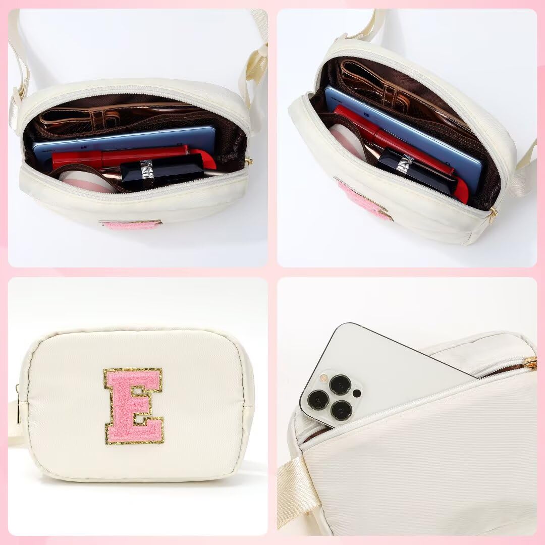 YOOLIFE Birthday Gifts for 3 4 5 6 7 8 9 10 Year Old Girl Kids - Initial Fanny Pack Girls Purse Belt Bag Crossbody Bag, Gifts for Girls Kids Daughter, Beige A