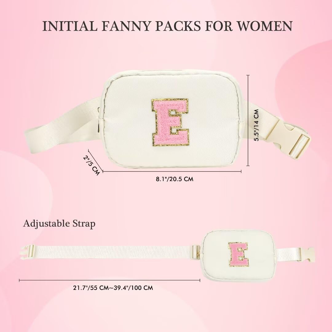 YOOLIFE Birthday Gifts for 3 4 5 6 7 8 9 10 Year Old Girl Kids - Initial Fanny Pack Girls Purse Belt Bag Crossbody Bag, Gifts for Girls Kids Daughter, Beige A