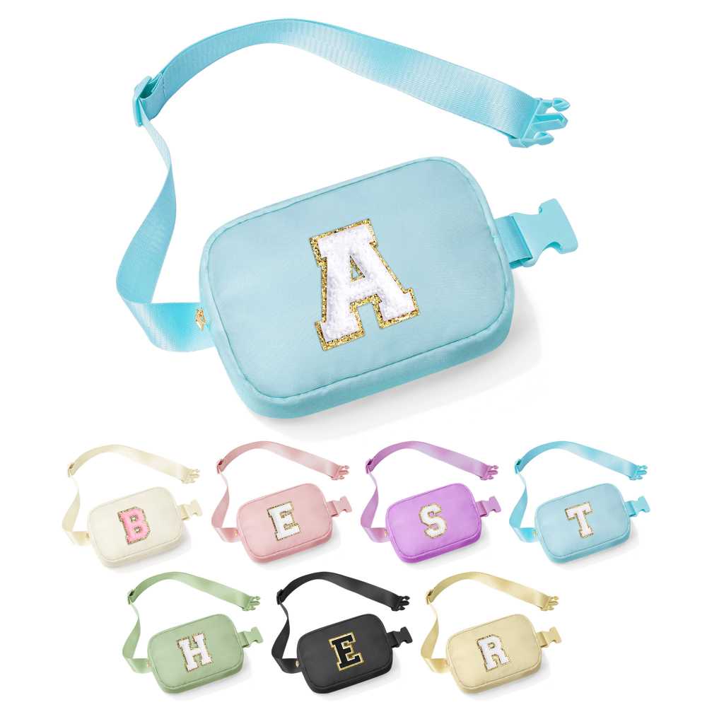 YOOLIFE Birthday Gifts for 3 4 5 6 7 8 9 10 Year Old Girl Kids - Initial Fanny Pack Girls Purse Belt Bag Crossbody Bag, Gifts for Girls Kids Daughter, Beige A