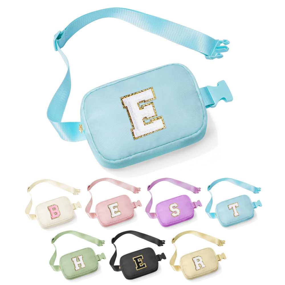 YOOLIFE Birthday Gifts for 3 4 5 6 7 8 9 10 Year Old Girl Kids - Initial Fanny Pack Girls Purse Belt Bag Crossbody Bag, Gifts for Girls Kids Daughter, Beige A