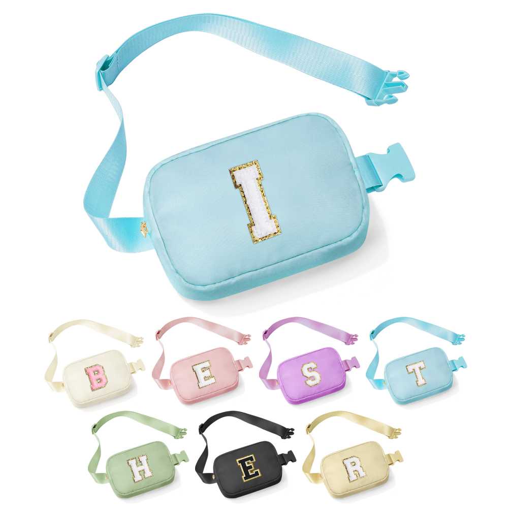 YOOLIFE Birthday Gifts for 3 4 5 6 7 8 9 10 Year Old Girl Kids - Initial Fanny Pack Girls Purse Belt Bag Crossbody Bag, Gifts for Girls Kids Daughter, Beige A
