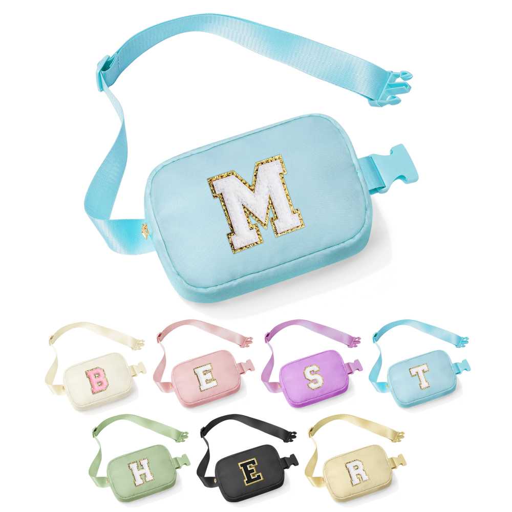 YOOLIFE Birthday Gifts for 3 4 5 6 7 8 9 10 Year Old Girl Kids - Initial Fanny Pack Girls Purse Belt Bag Crossbody Bag, Gifts for Girls Kids Daughter, Beige A