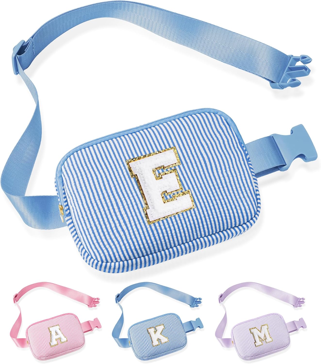 YOOLIFE Initial Crossbody Bag Belt Bag | Fanny Pack Birthday Gifts for Daughter Sister Friends | Gifts for Girls | Personalized Gift for Women | Belt Bag Fanny Pack Pink A