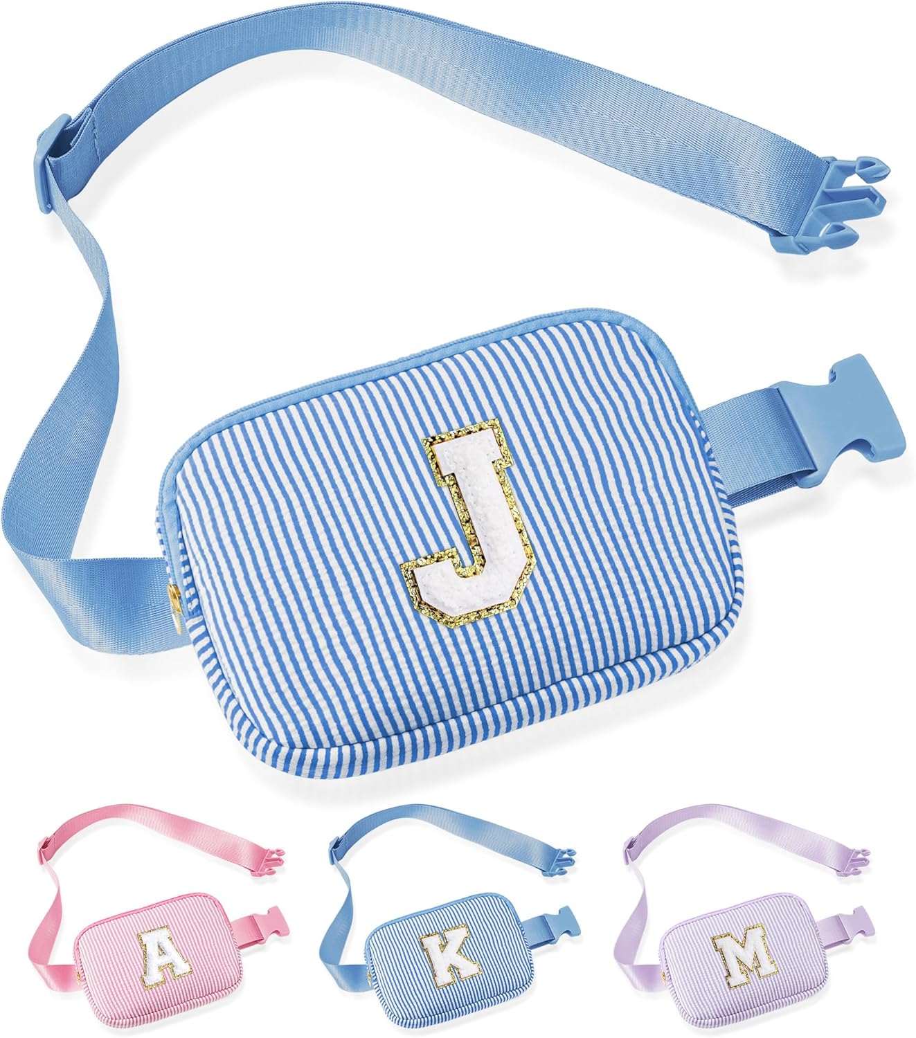 YOOLIFE Initial Crossbody Bag Belt Bag | Fanny Pack Birthday Gifts for Daughter Sister Friends | Gifts for Girls | Personalized Gift for Women | Belt Bag Fanny Pack Pink A