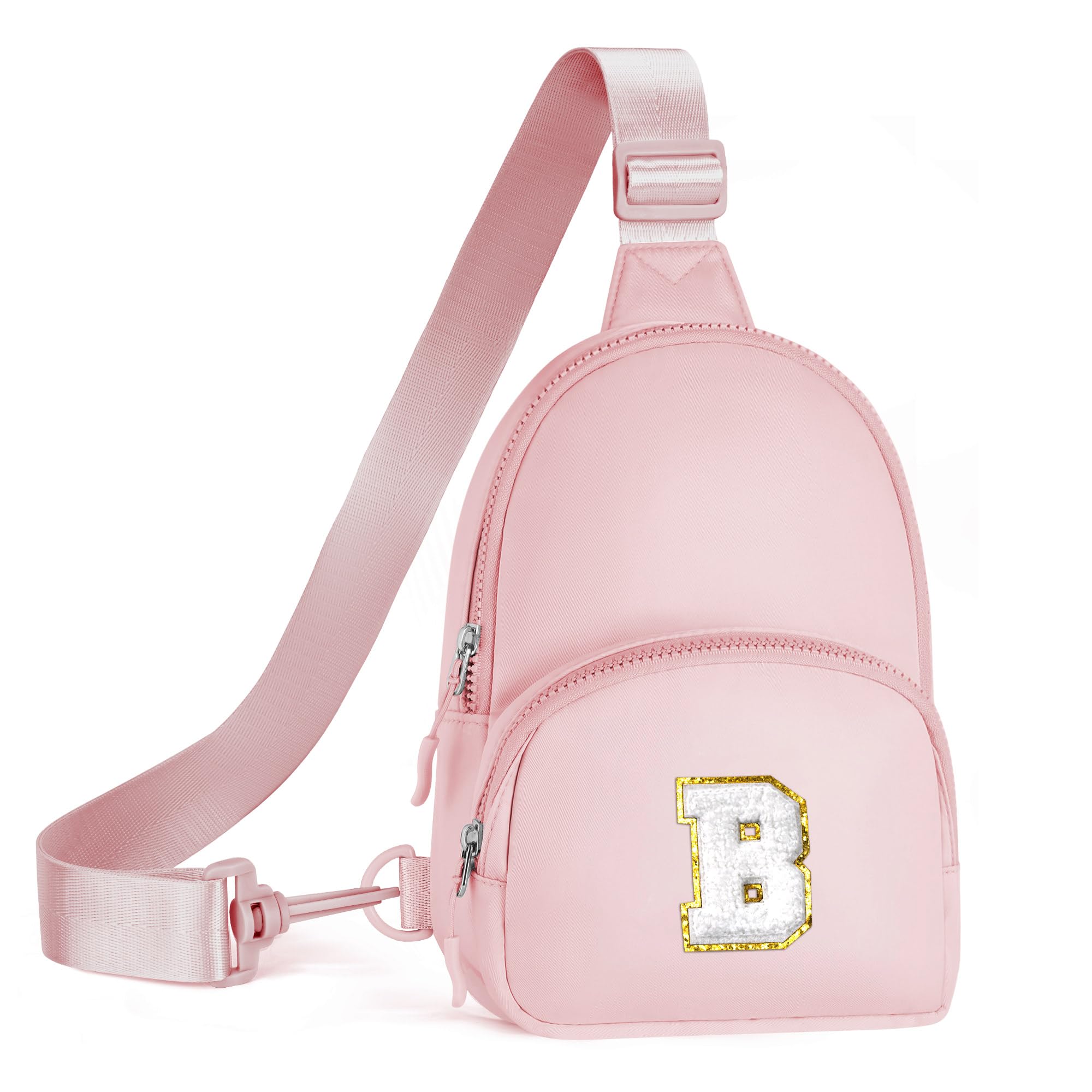YOOLIFE Sling Bag for Girls - Birthday Gifts for 9 10 11 12 13 Year Old Girl, Birthday Gifts for Girl Daughter Sister, Initial Cross Bags for Girls Women Sling Belt Bag Purse(Pink A)