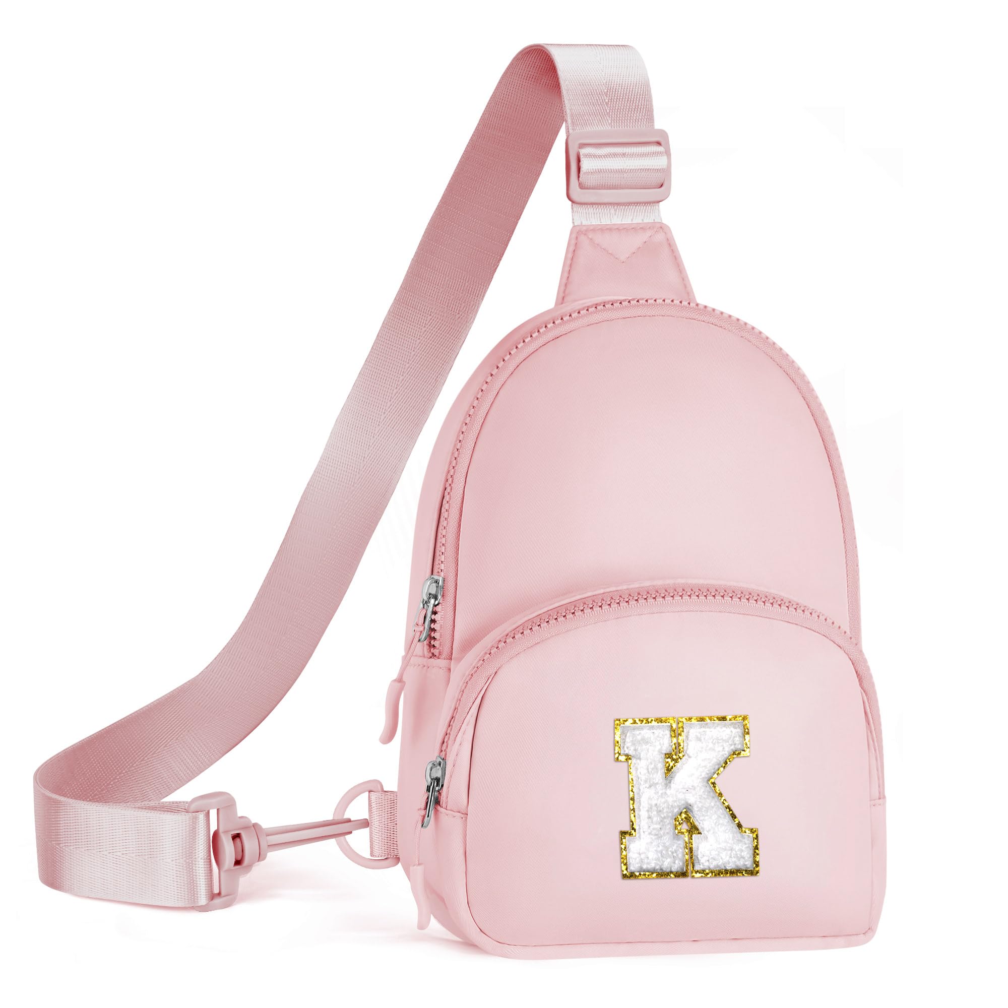YOOLIFE Sling Bag for Girls - Birthday Gifts for 9 10 11 12 13 Year Old Girl, Birthday Gifts for Girl Daughter Sister, Initial Cross Bags for Girls Women Sling Belt Bag Purse(Pink A)