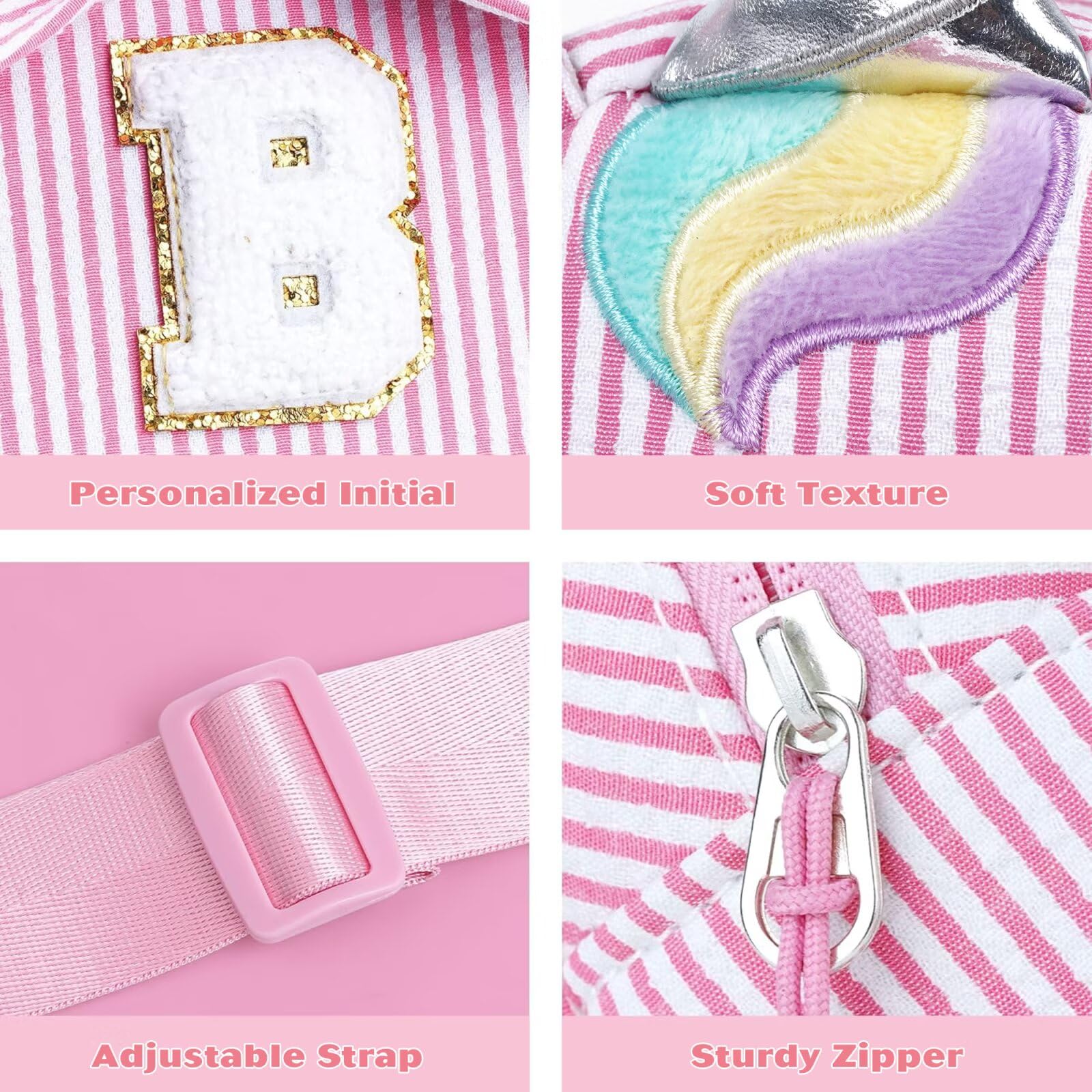 YOOLIFE Birthday Gifts for 2 3 4 5 6 7 8 Year Old Girls, Small Sling Bag Initial Fanny Pack for Girls, Unicorn Crossbody Bag Purse Cute Gifts for Little Girl, Pink (A)