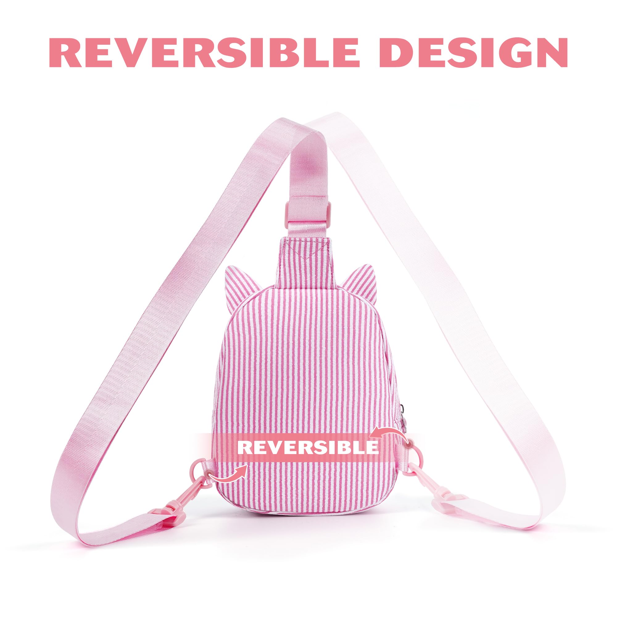YOOLIFE Birthday Gifts for 2 3 4 5 6 7 8 Year Old Girls, Small Sling Bag Initial Fanny Pack for Girls, Unicorn Crossbody Bag Purse Cute Gifts for Little Girl, Pink (A)