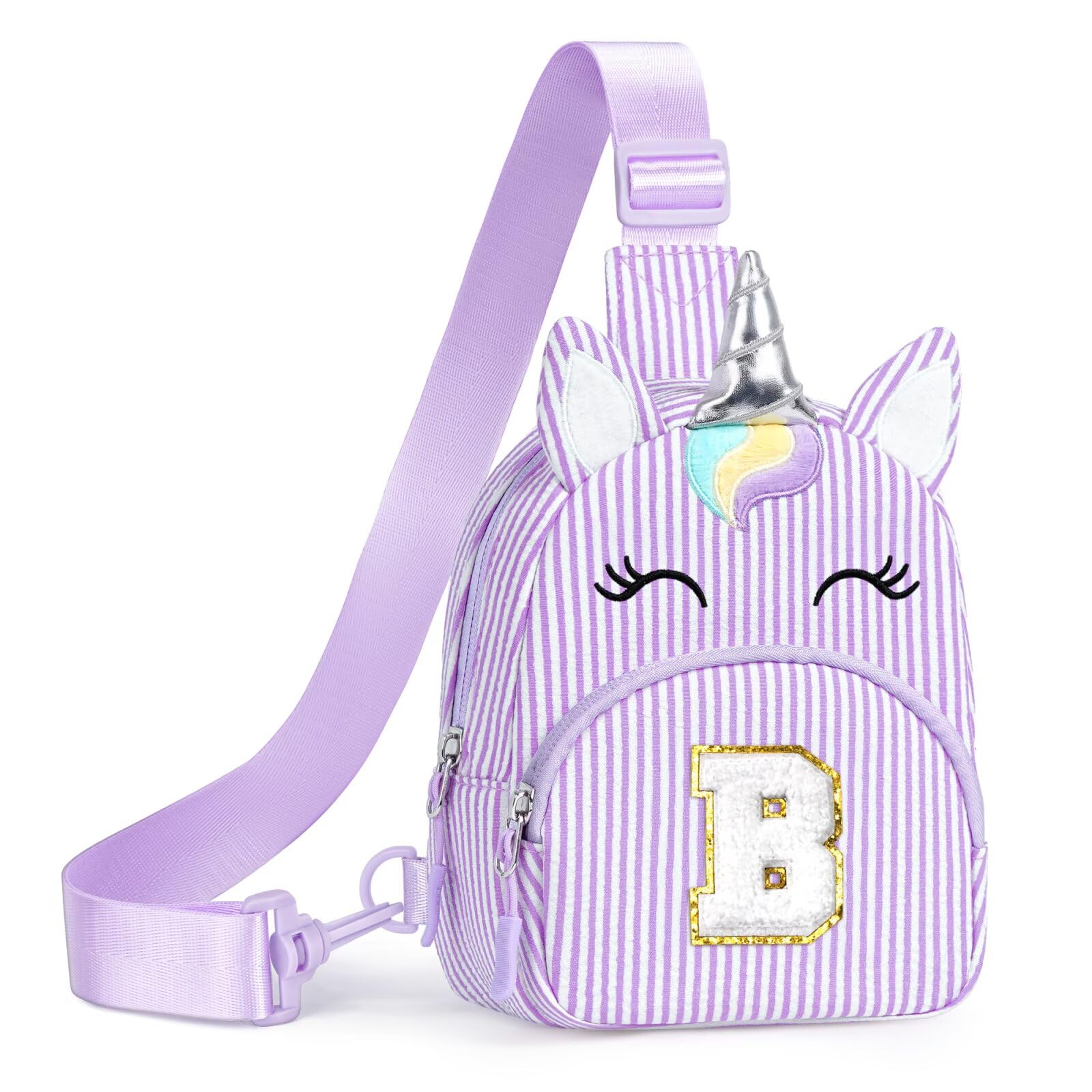 YOOLIFE Birthday Gifts for 2 3 4 5 6 7 8 Year Old Girls, Small Sling Bag Initial Fanny Pack for Girls, Unicorn Crossbody Bag Purse Cute Gifts for Little Girl, Pink (A)