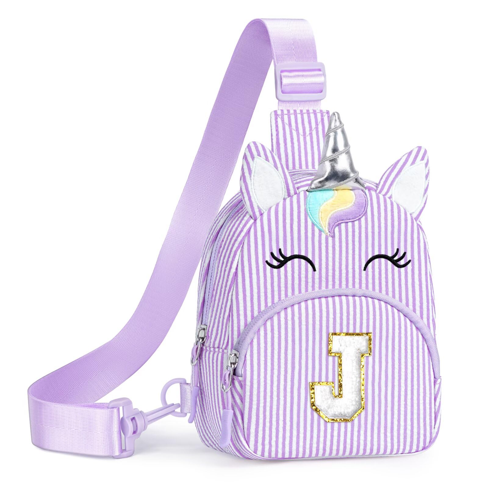 YOOLIFE Birthday Gifts for 2 3 4 5 6 7 8 Year Old Girls, Small Sling Bag Initial Fanny Pack for Girls, Unicorn Crossbody Bag Purse Cute Gifts for Little Girl, Pink (A)