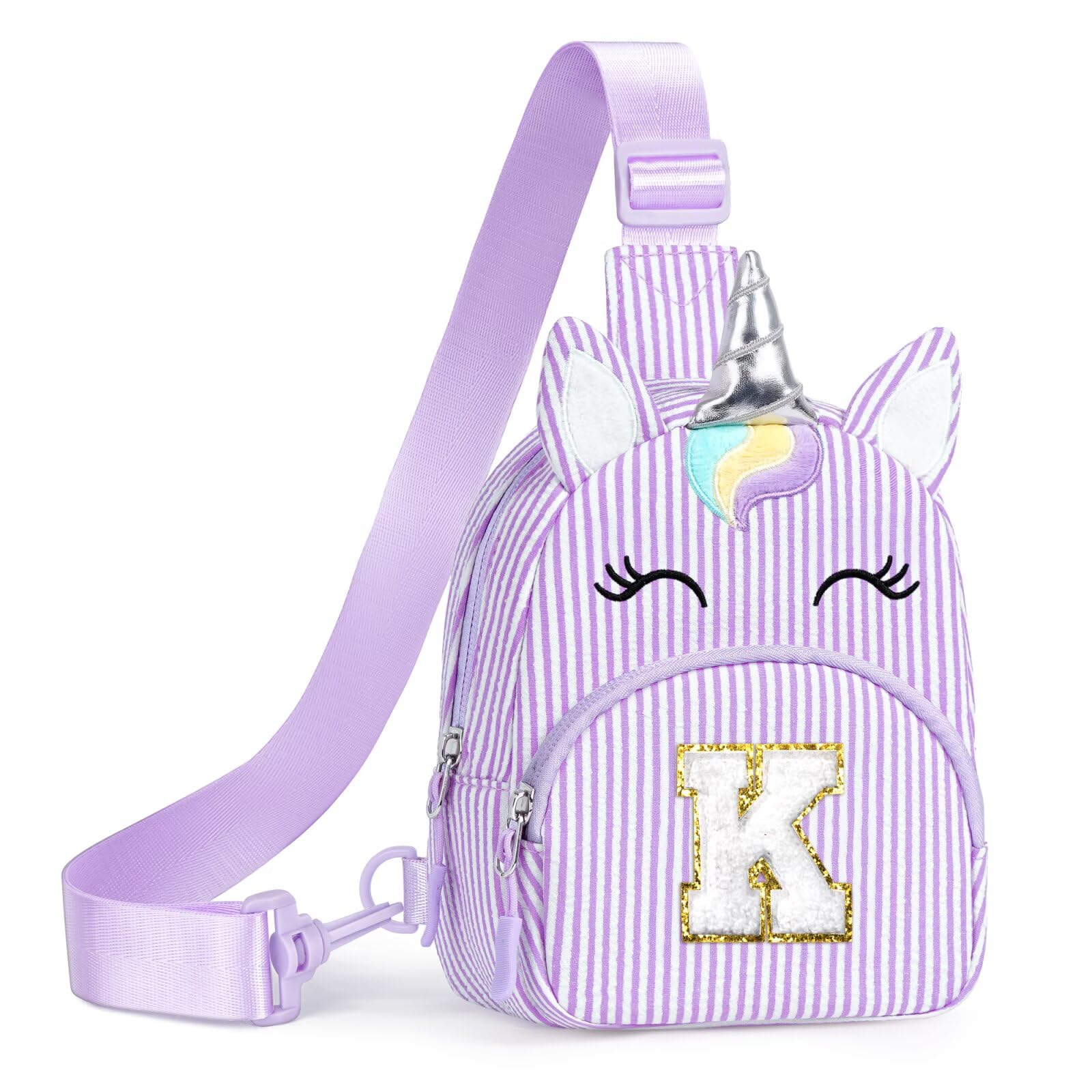 YOOLIFE Birthday Gifts for 2 3 4 5 6 7 8 Year Old Girls, Small Sling Bag Initial Fanny Pack for Girls, Unicorn Crossbody Bag Purse Cute Gifts for Little Girl, Pink (A)
