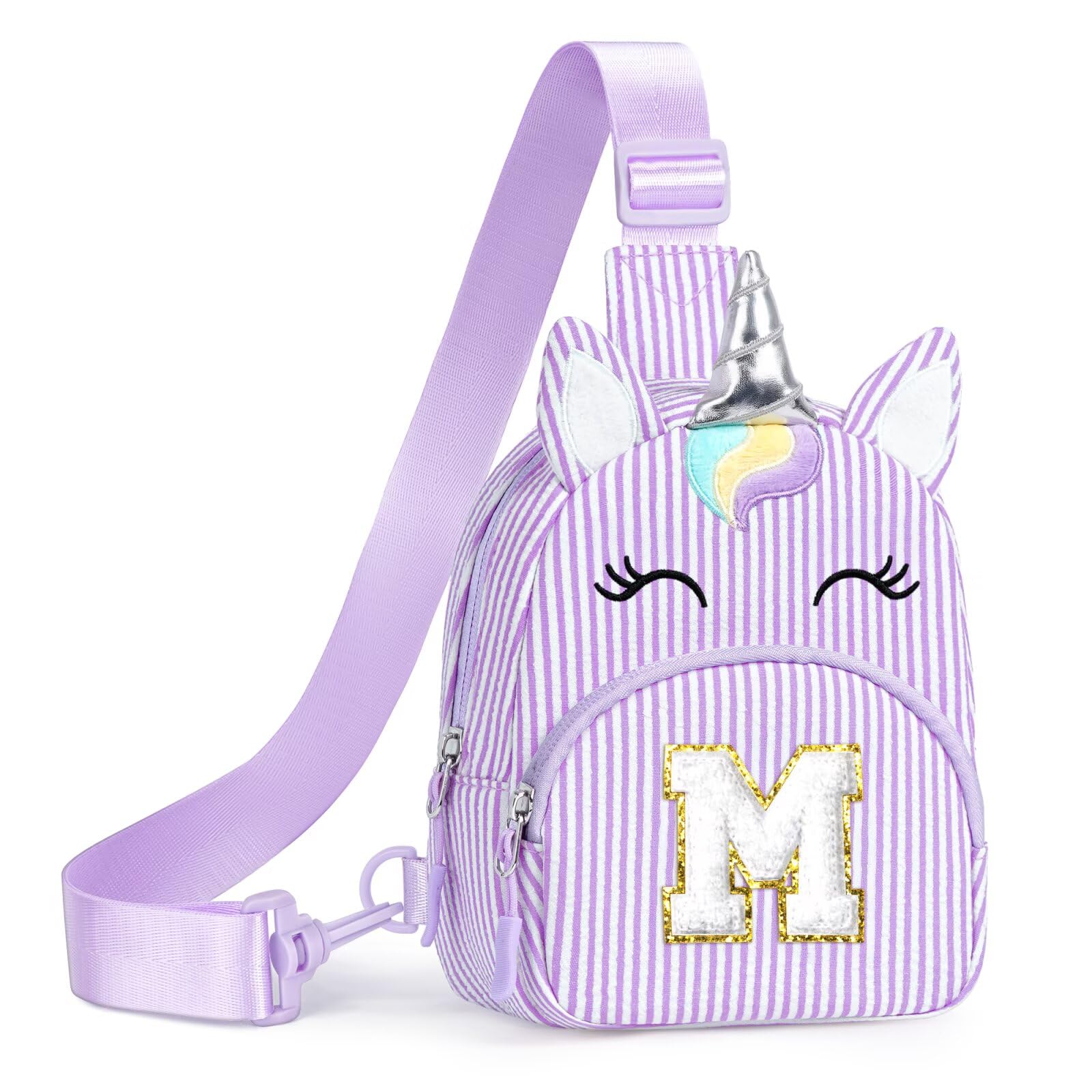 YOOLIFE Birthday Gifts for 2 3 4 5 6 7 8 Year Old Girls, Small Sling Bag Initial Fanny Pack for Girls, Unicorn Crossbody Bag Purse Cute Gifts for Little Girl, Pink (A)