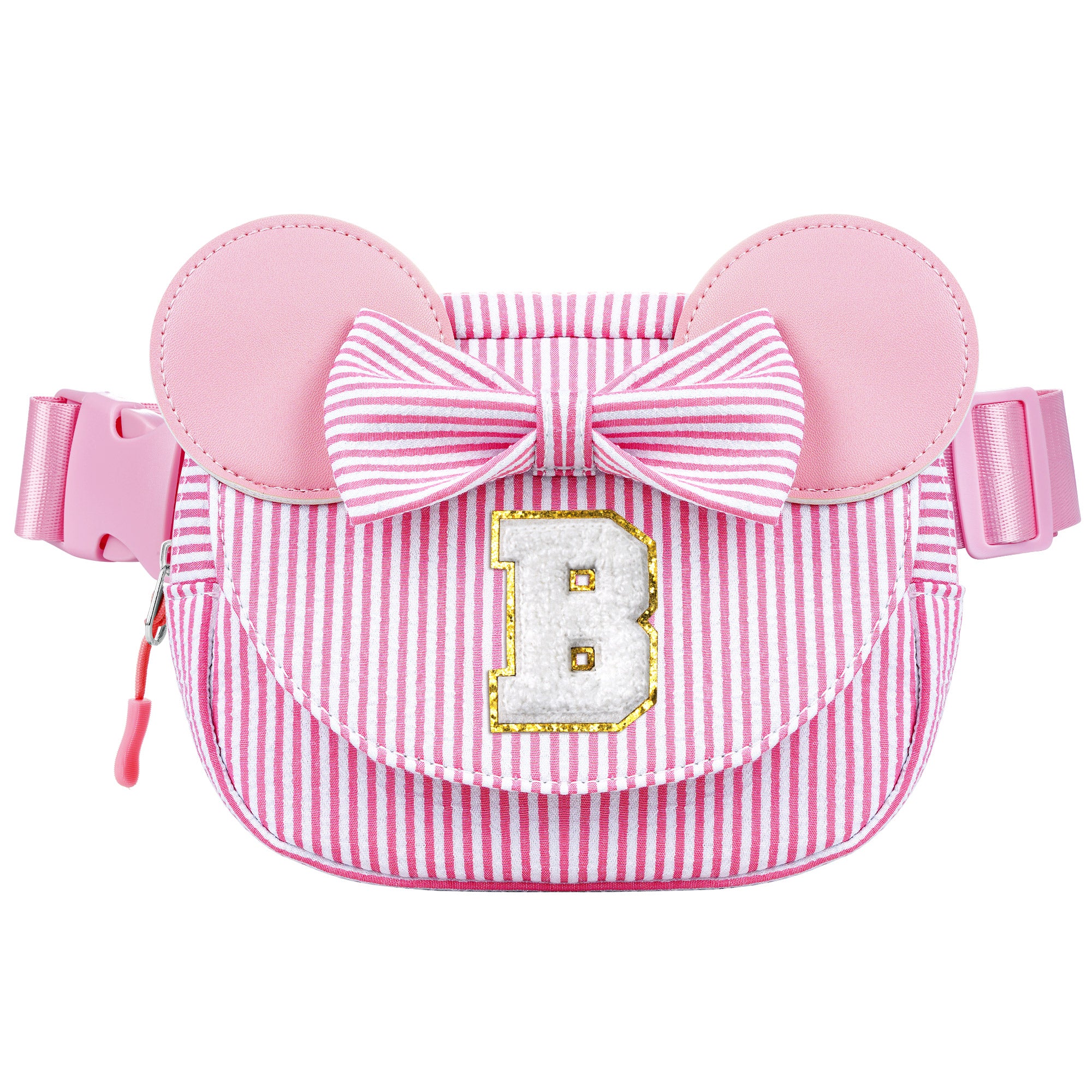 YOOLIFE Easter Basket Stuffers for Kids Girl Birthday Gift - Birthday Gifts for 4 5 6 7 8 Year Old Girls, Initial Crossbody Bag Letter Belt Bag Pink Fanny Pack Sling Bags Purse for Girl Kids, Pink A