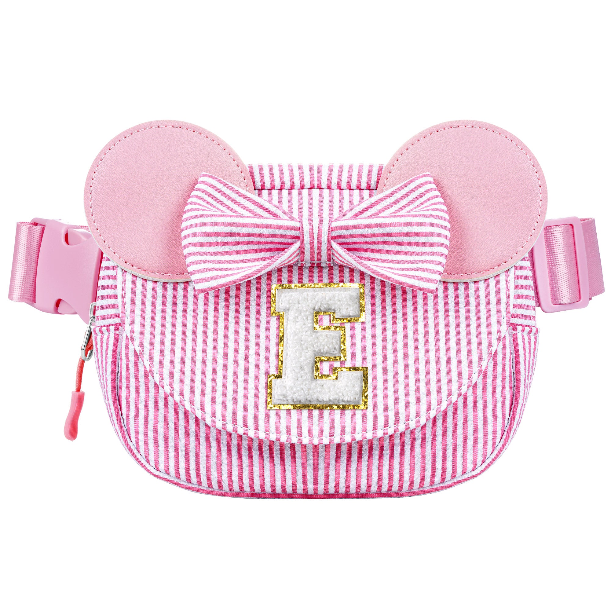 YOOLIFE Easter Basket Stuffers for Kids Girl Birthday Gift - Birthday Gifts for 4 5 6 7 8 Year Old Girls, Initial Crossbody Bag Letter Belt Bag Pink Fanny Pack Sling Bags Purse for Girl Kids, Pink A