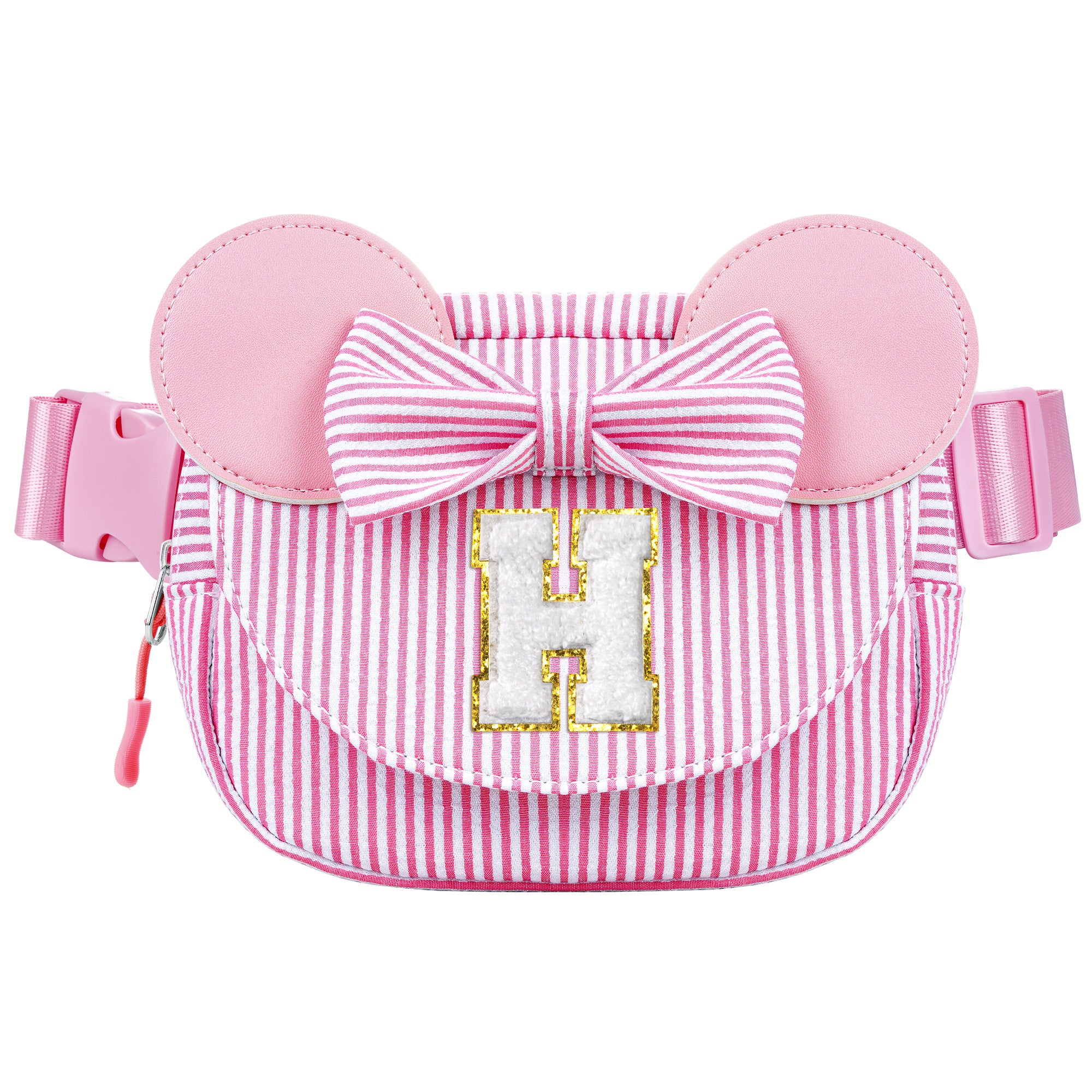 YOOLIFE Easter Basket Stuffers for Kids Girl Birthday Gift - Birthday Gifts for 4 5 6 7 8 Year Old Girls, Initial Crossbody Bag Letter Belt Bag Pink Fanny Pack Sling Bags Purse for Girl Kids, Pink A
