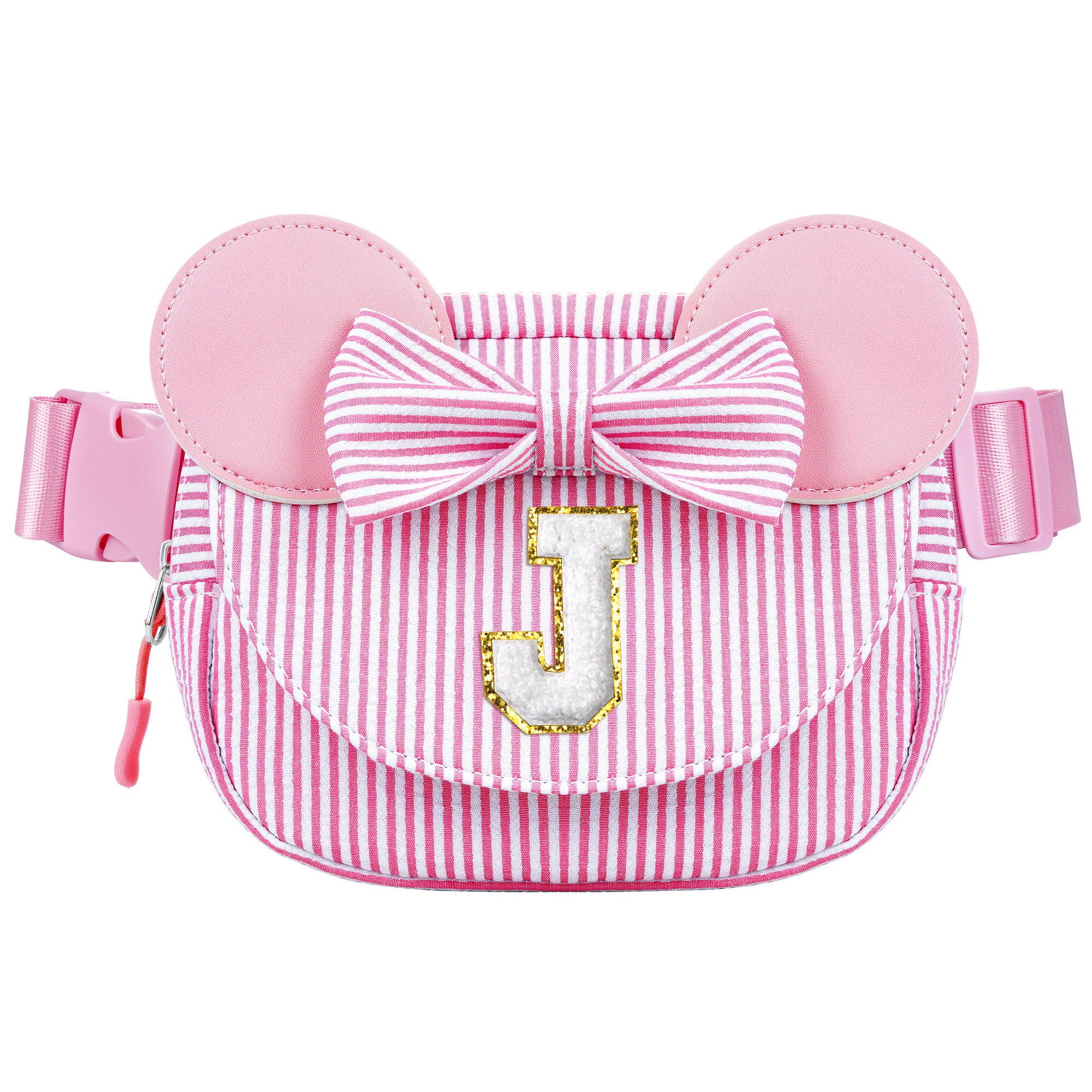 YOOLIFE Easter Basket Stuffers for Kids Girl Birthday Gift - Birthday Gifts for 4 5 6 7 8 Year Old Girls, Initial Crossbody Bag Letter Belt Bag Pink Fanny Pack Sling Bags Purse for Girl Kids, Pink A